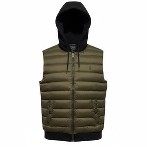 Polo by Ralph Lauren Men's Green Hooded Puffer Vest Size SP